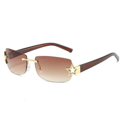 Punk Rimless Star Sunglasses Y2K Sun Glasses Women UV400