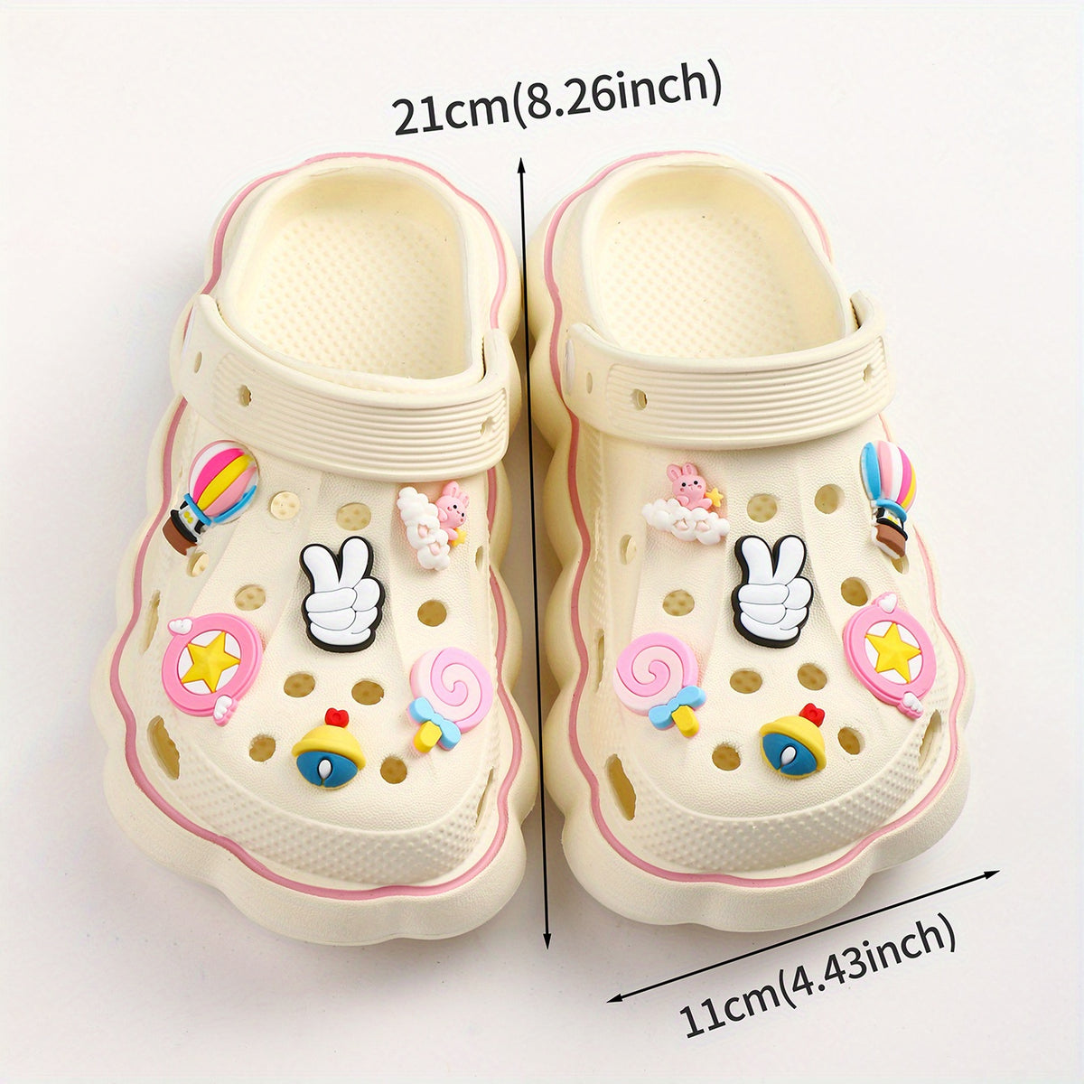 12pcs Cloud Bunny Hot Air Balloon Shoe Flower Decoration