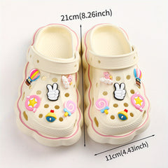 12pcs Cloud Bunny Hot Air Balloon Shoe Flower Decoration