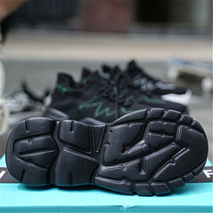 Men's Woven Knit Breathable Running Shoes Soft Sole Sneakers