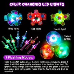 5pcs LED Light Up Spin Glow Bracelets, Party Favors for Goodie Bags, Birthday