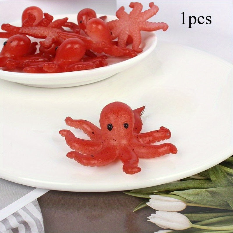 Realistic Octopus Model Keychain with Suction Cups for Fish Tank Decor