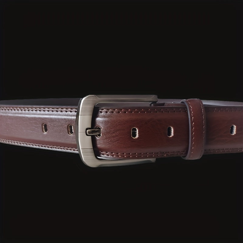 Classic Leather Formal Belt Single Pointed Buckle for Jeans Pants