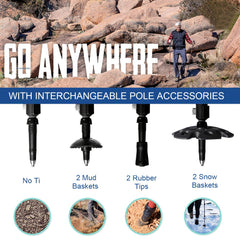 2pcs Aluminum Trekking Poles for Outdoor Activities