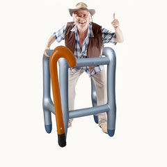 Inflatable Walking Aid Cane Costume Set for Halloween Pranks