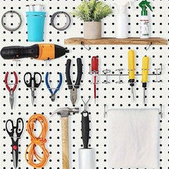 Metal Pegboard w/ 1in Hole Spacing & Screws for Garage Wall Storage
