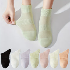 7 Pairs Women's Crew Socks Set Soft & Breathable Stockings