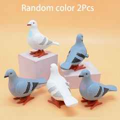 Colorful Pigeon Playthings in Durable Plastic Ideal Gift with Red Base