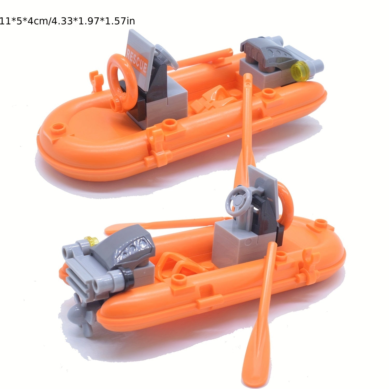 Durable ABS 1pc Military Rubber Dinghy Building Block Toy