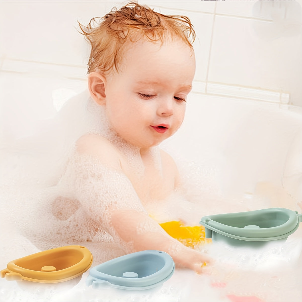 Colorful Stacking Boat Bath Toys for Kids - Durable ABS Material
