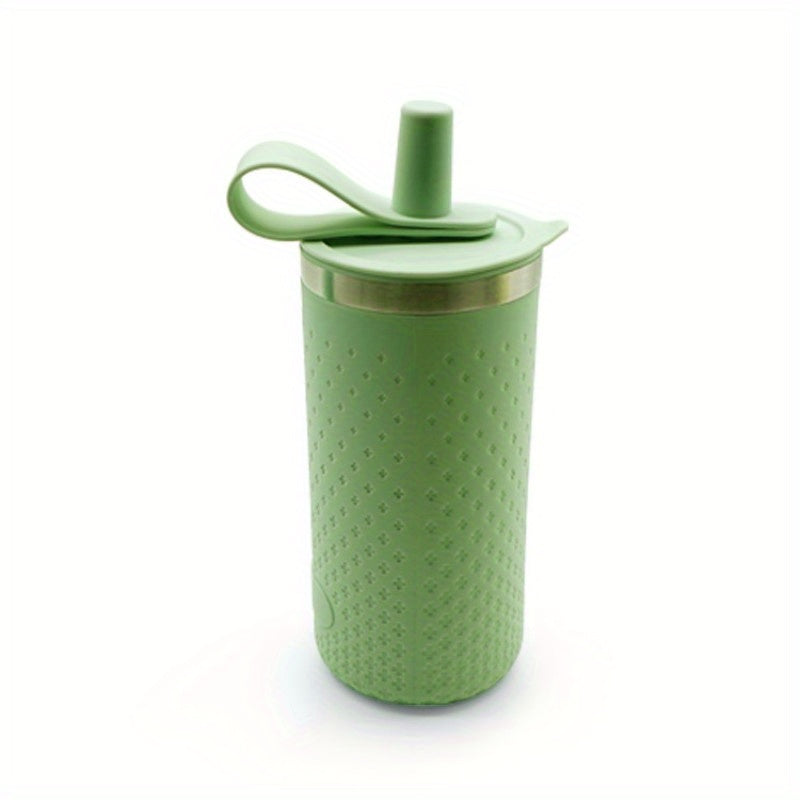 15Oz Silicone Handheld Drinking Kettle Leakproof Straw Water Cup