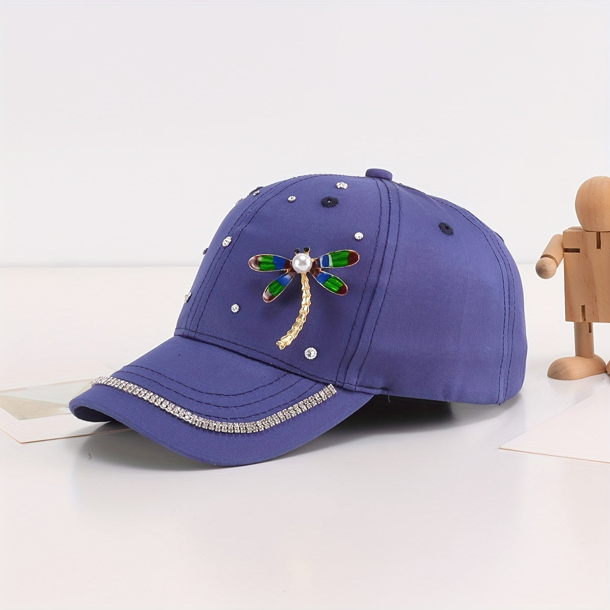 Rhinestone Dragonfly Summer Cap for Big Girls