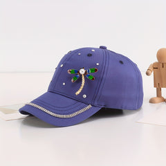 Rhinestone Dragonfly Summer Cap for Big Girls