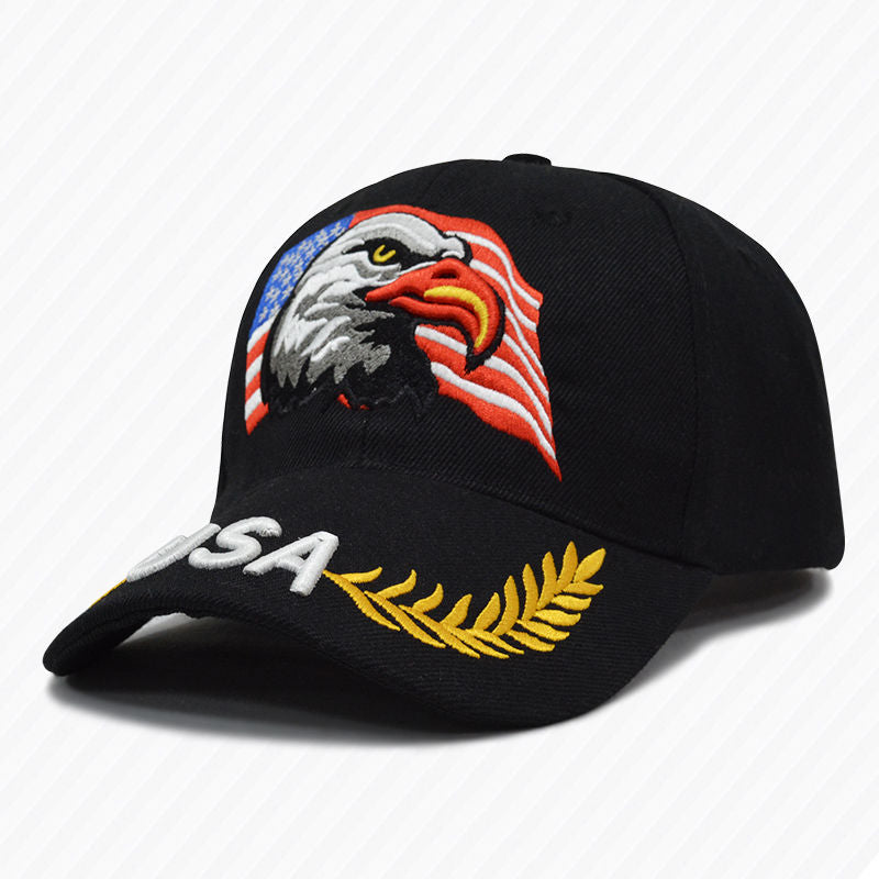 Eagle Head Cotton Peaked Cap Embroidered Baseball Hat