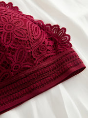 3pcs Contrast Lace Wireless Bras Women's Lingerie