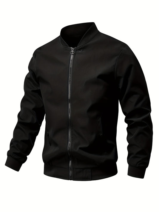 Men's Casual Zip up Regular Fit Jacket Lightweight Baseball Jacket