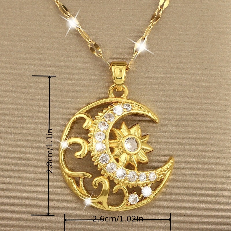 Girl's Sun Moon Star Necklace Light Jewelry for Friends