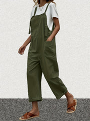  Casual Overalls Women's Plus Solid Knot Wide Leg Jumpsuit