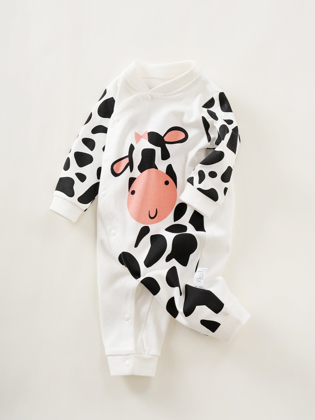 Baby Boy Cow Print Long Sleeve Cotton Onesie