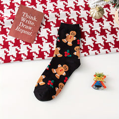 Christmas Print Socks Comfy Mid Tube Stockings