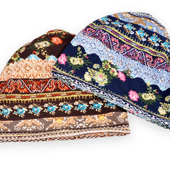 Bohemia Soft Flower Print Sleep Beanie Hat Cap 23 Inches 58 Cm