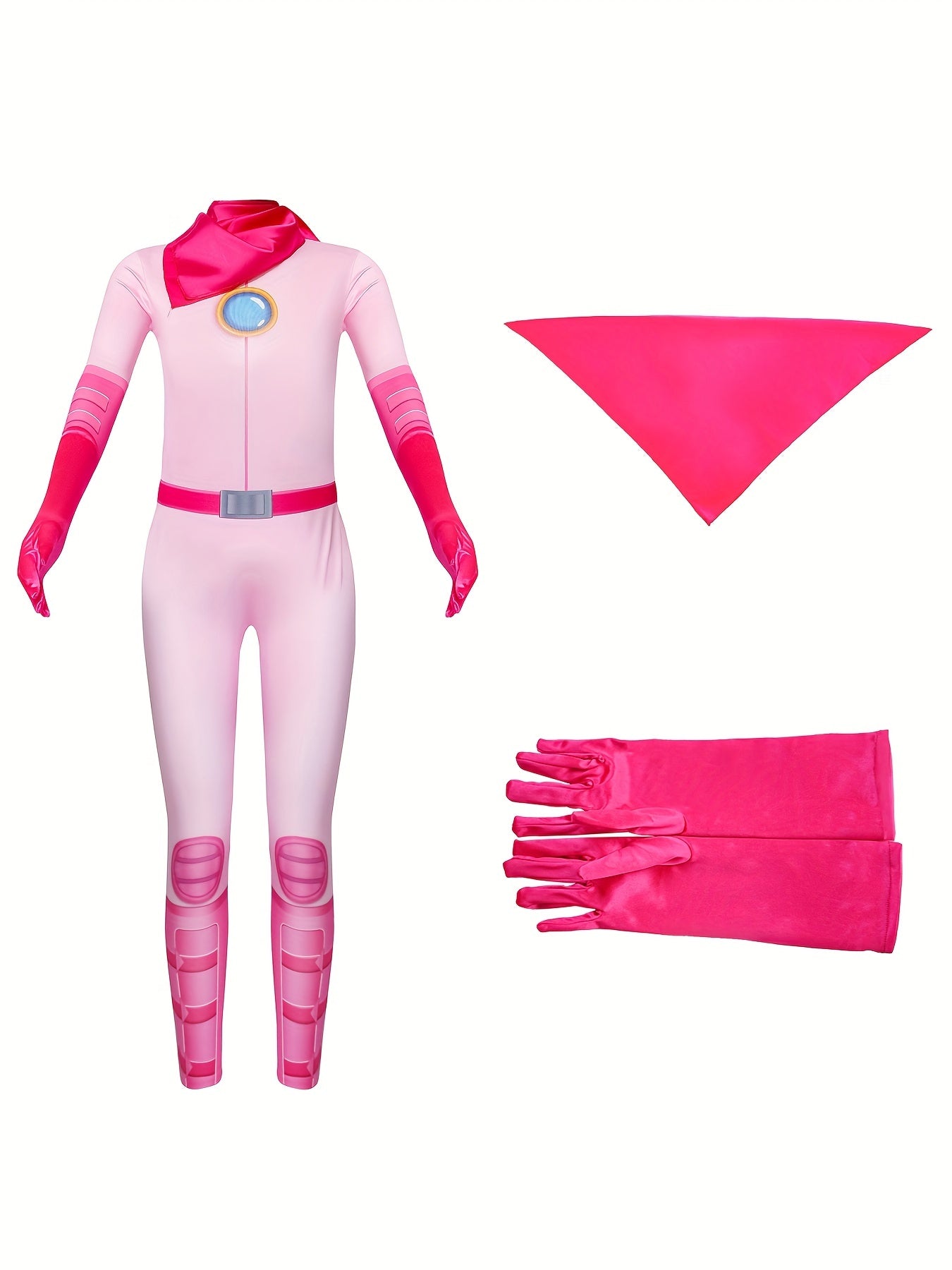 Girls Peach Costume Anime Movie Cosplay Outfit Full Cover Bodysuit