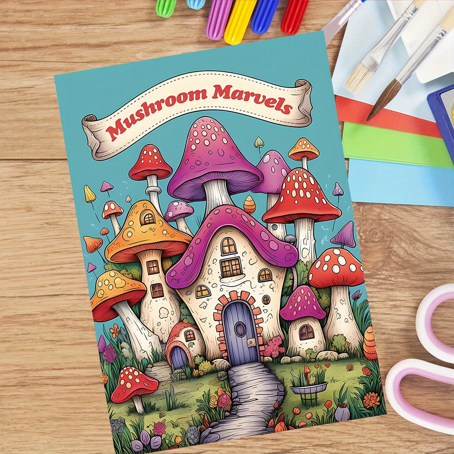 Miracle Mushroom Coloring Book with Writing and Drawing Board