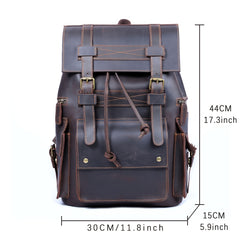 Leather Vintage Backpack For Men Travel Backpacks Large Capacity Backpack