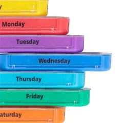7 Day Pill Organizer with 4 Daily Reminders Portable Faux Leather Medicine Box