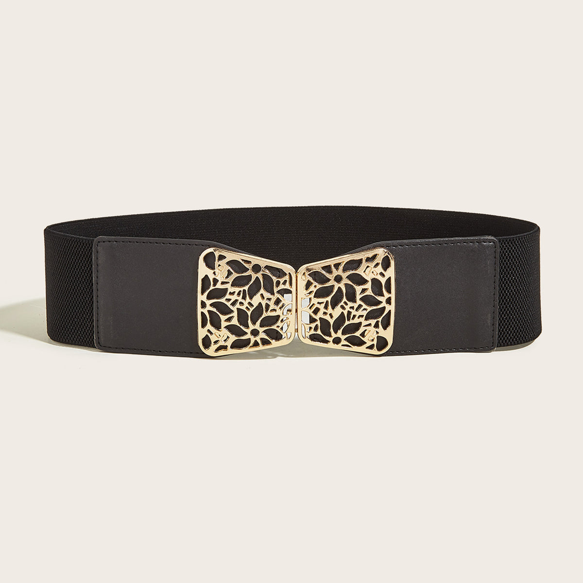 Hollow Buckle Elastic Belt Wide Belt Decorative Elastic Girdle