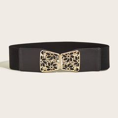 Hollow Buckle Elastic Belt Wide Belt Decorative Elastic Girdle
