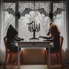 Lace Spider Web Bat Curtain Halloween Decoration