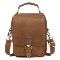 Classic Vintage Leather Messenger Bag Adjustable Strap Crossbody Shoulder Bag