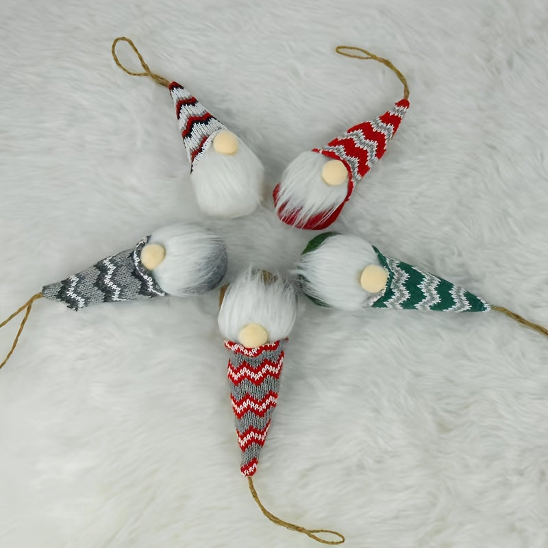 2pcs Christmas Tree Hanging Gnomes Plush Ornaments Santa Elf Decor