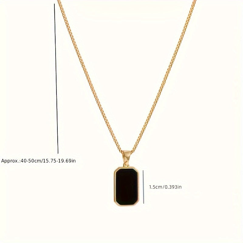 Golden Square Shell Titanium Steel Necklace Geometric Clavicle Chain