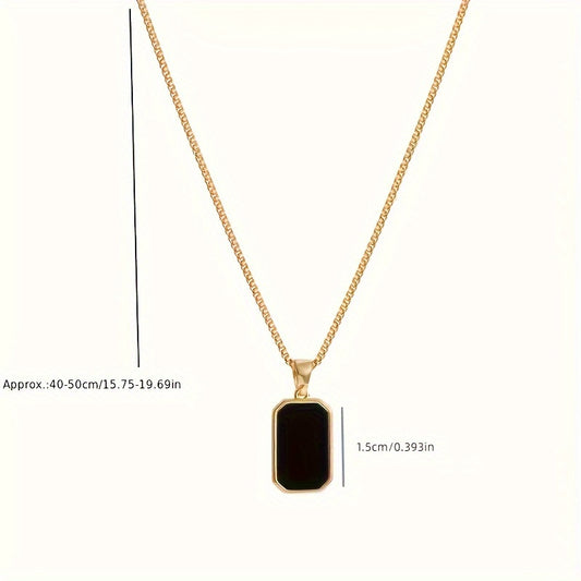 Golden Square Shell Titanium Steel Necklace Geometric Clavicle Chain