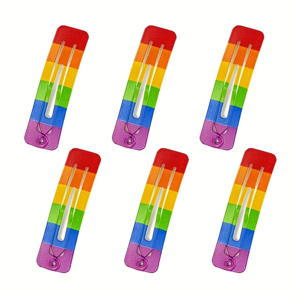 10PCS Rainbow Snap Clip Hair Accessories Y2K Headdress