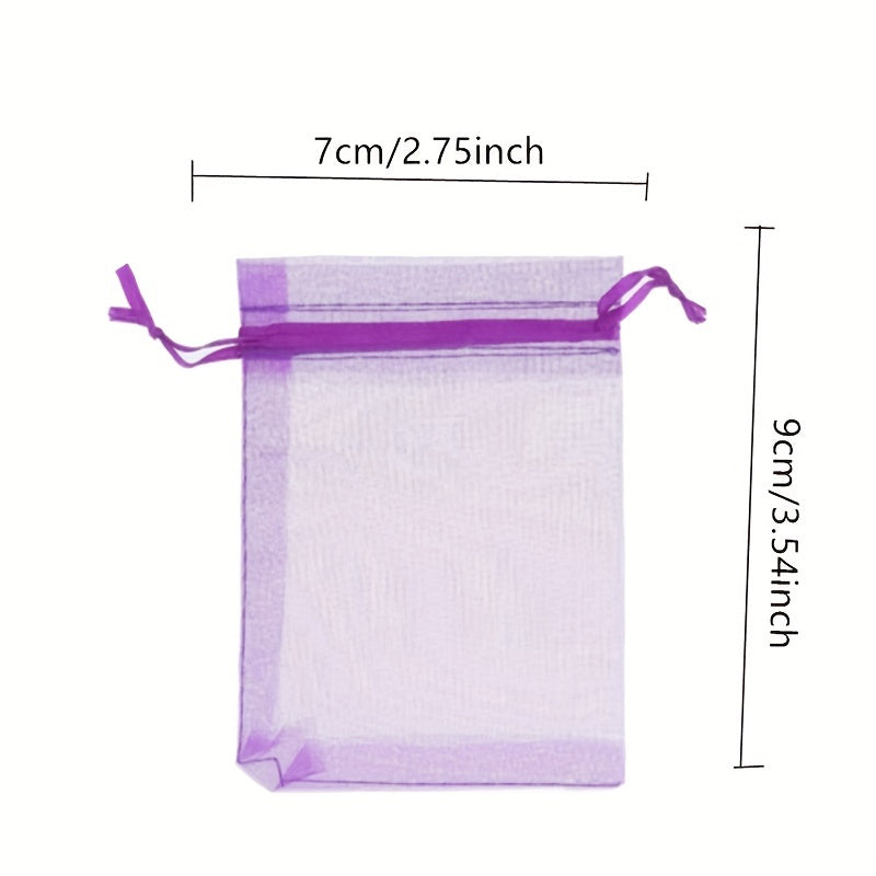 100pcs Transparent Organza Gift Bag Random Organza Favor Bag