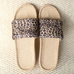 Leopard Print Slide Sandals for Women