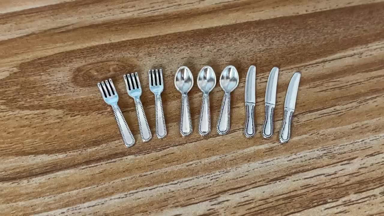 1/12 Dollhouse Cutlery Set Plastic Tableware Utensils Halloween Decoration