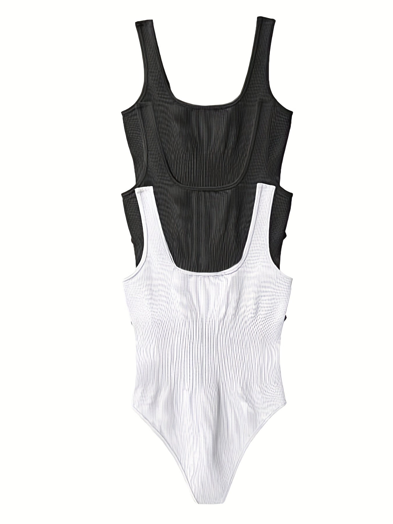 3 Pack U Neck Slim Bodysuit Sleeveless