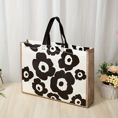 2pcs Retro Flower Print Handbag Large Capacity Storage Bag