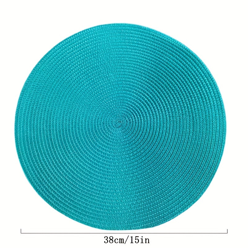 6pcs Round Heat Resistant Placemats for Dining Coffee Table Mats