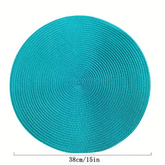 6pcs Round Heat Resistant Placemats for Dining Coffee Table Mats