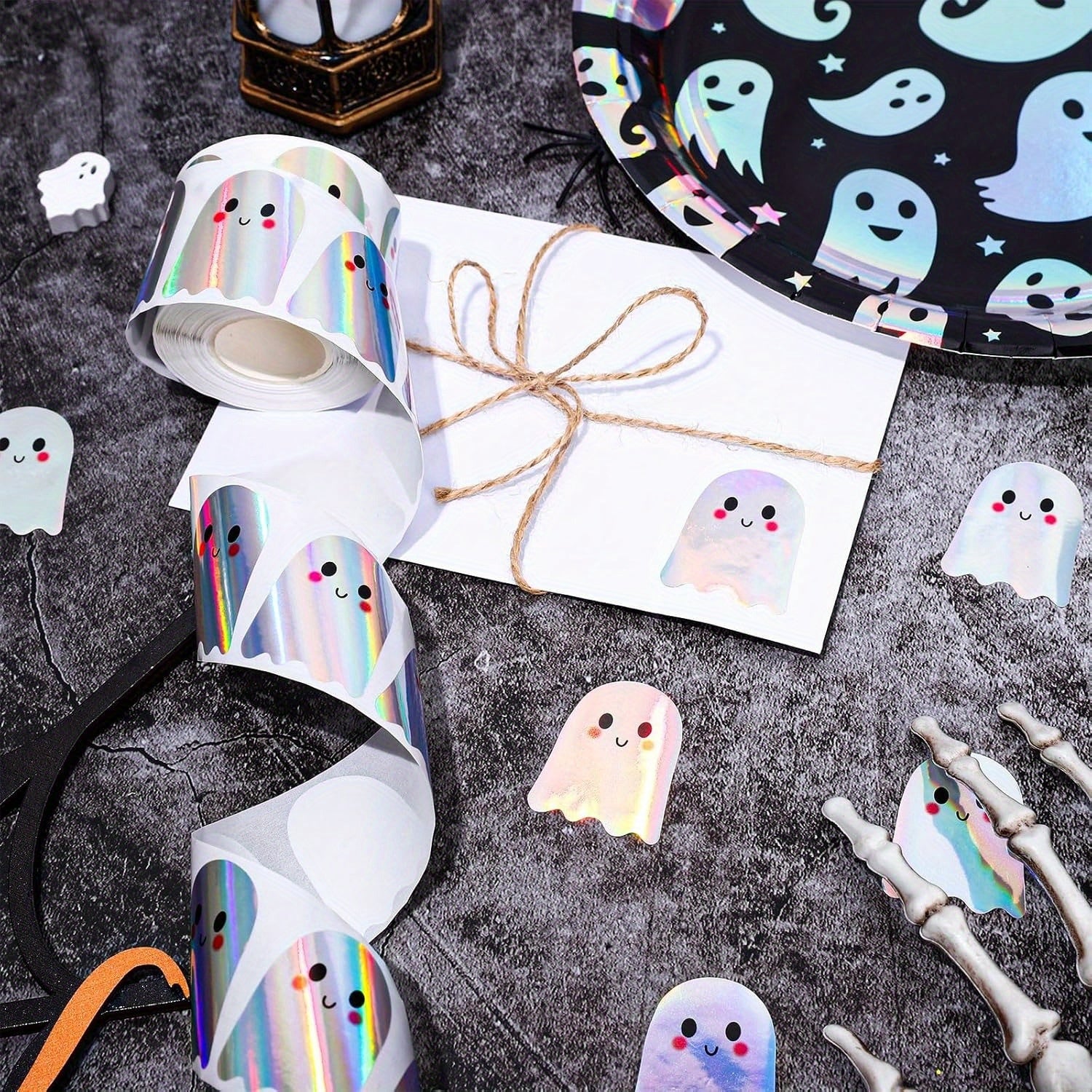 Halloween Boo Laser Holographic Sticker Roll