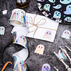 Halloween Boo Laser Holographic Sticker Roll