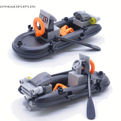 Durable ABS 1pc Military Rubber Dinghy Building Block Toy