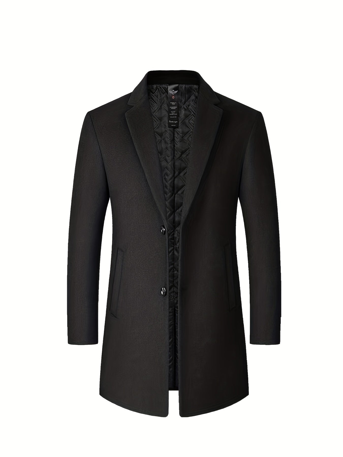 Men's Woolen Coat Single Breasted Casual Windbreaker Jacket