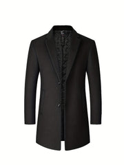 Men's Woolen Coat Single Breasted Casual Windbreaker Jacket