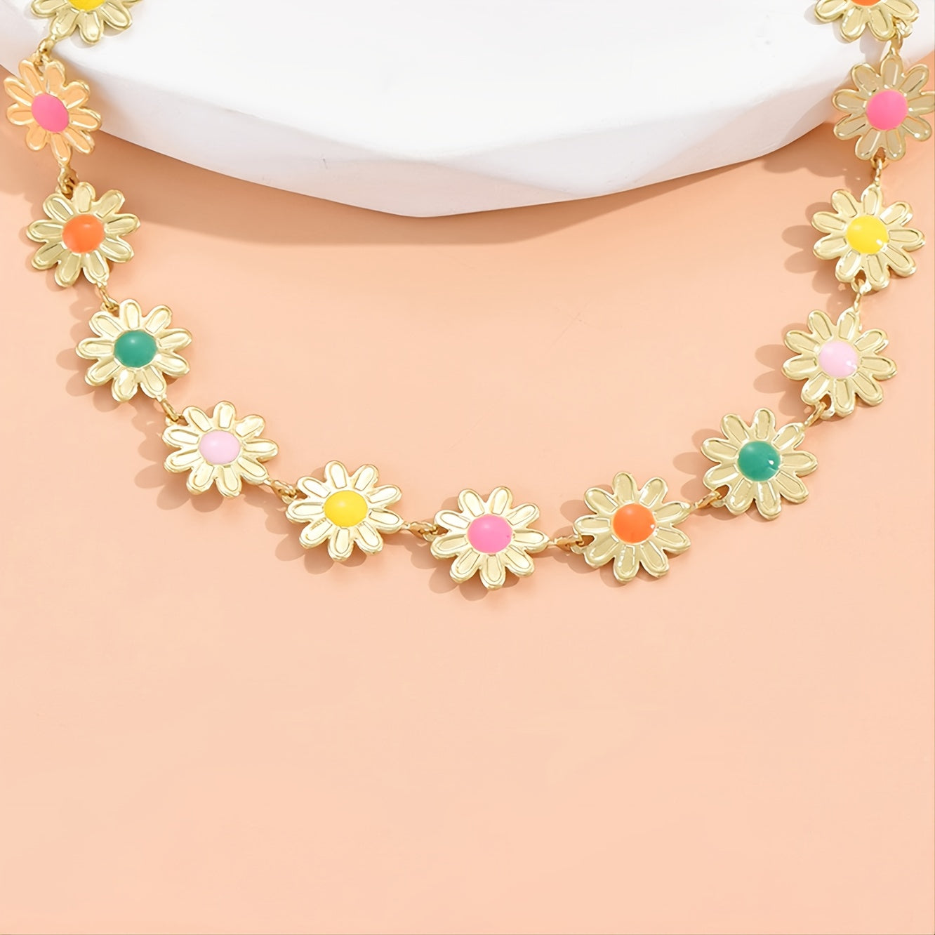Beaded Flower Anklet Dainty Ankle Bracelet